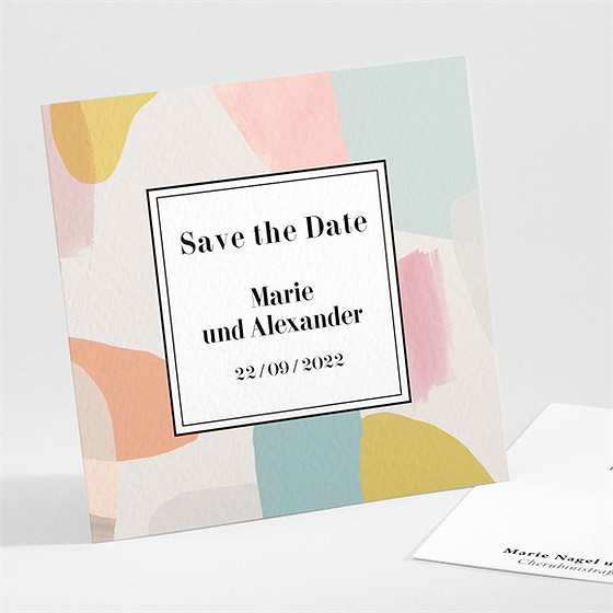 Save The Date Karte Pastell
