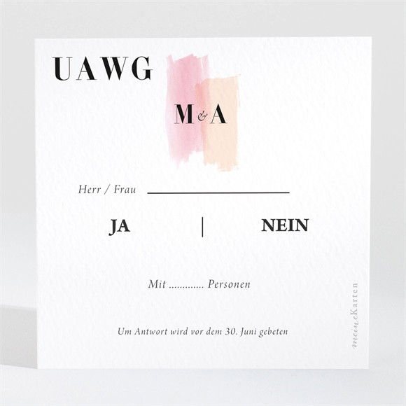 Antwortkarte Hochzeit Pastell ref.N3001540