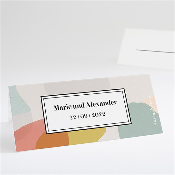 Tischkarte Hochzeit pastell