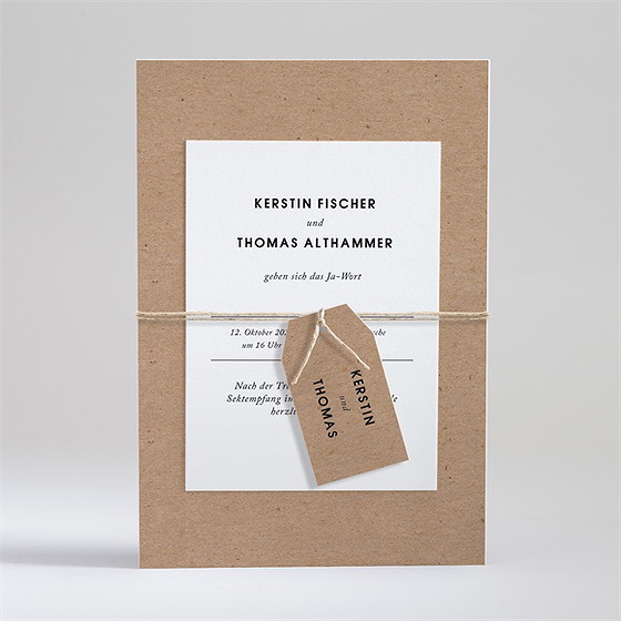Hochzeitseinladung Naturbelassen