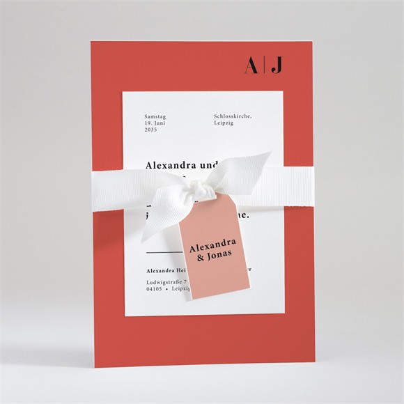 Hochzeitseinladung Karminrot ref.N99102