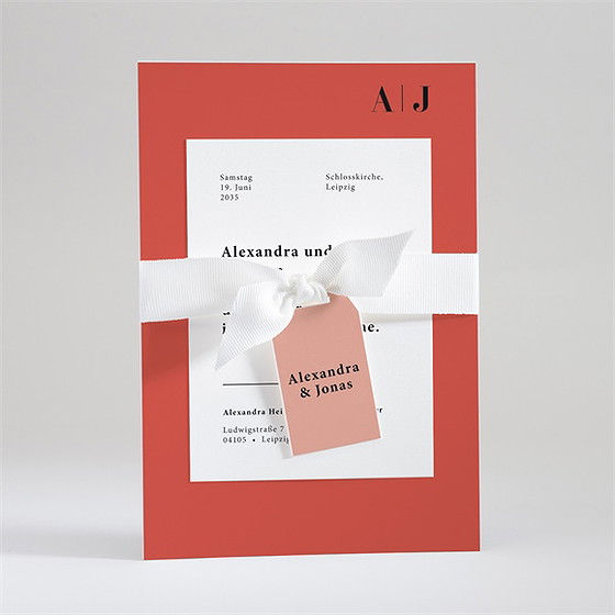 Hochzeitseinladung Karminrot