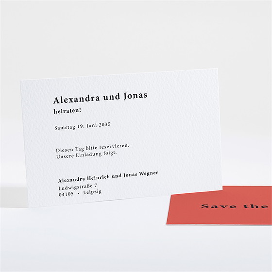 Save The Date Karte Karminrot