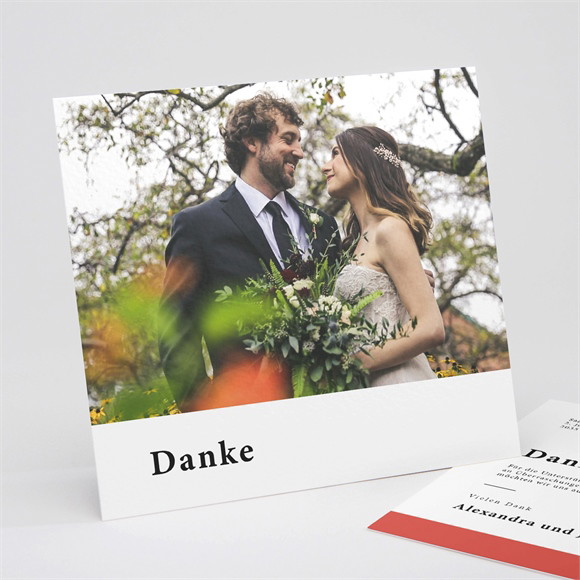 Dankeskarte Hochzeit Karminrot ref.N311242