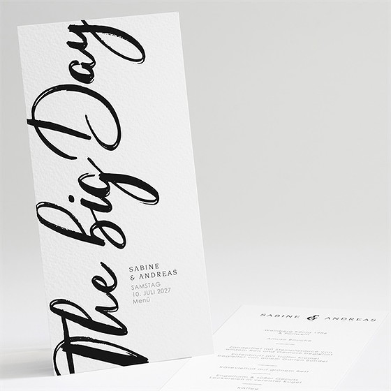 Menükarte Hochzeit The Big Day
