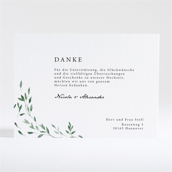 Dankeskarte Hochzeit Unter dem Olivenbaum - Gold - meinekarten.de
