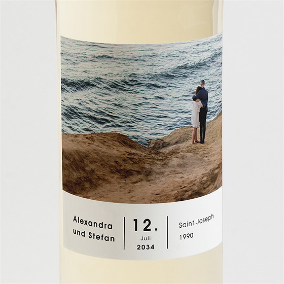 Flaschenetikett Hochzeit Blick In Die Ferne