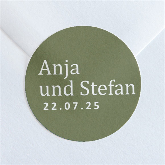 Aufkleber Hochzeit Olivfarbener Pinselstrich ref.N36007