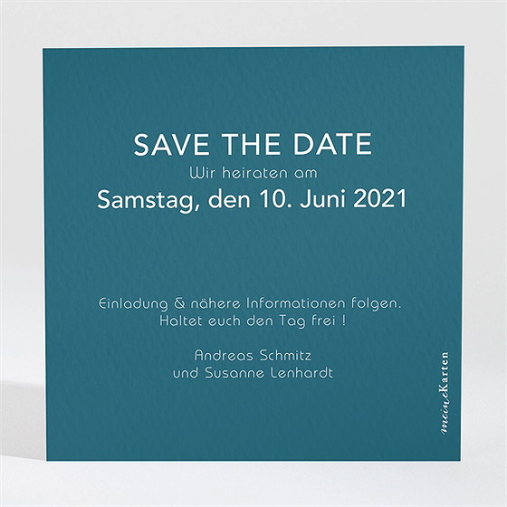 Save The Date Karte Tiefes Blau