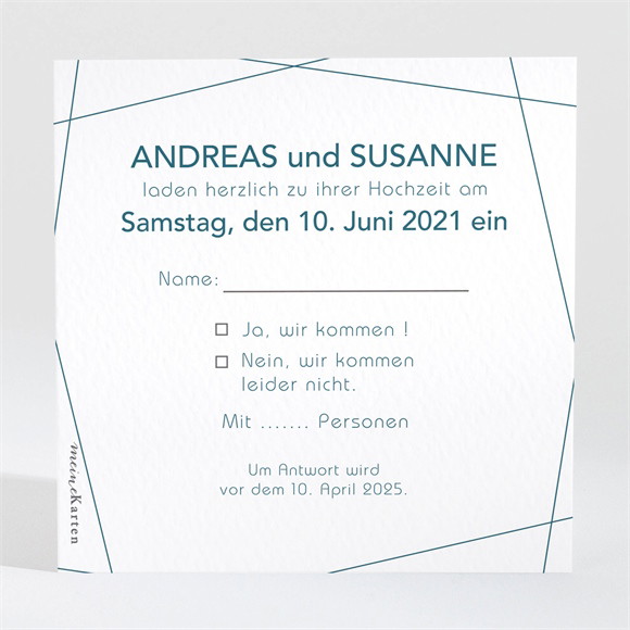 Antwortkarte Hochzeit Tiefes Blau ref.N3001553