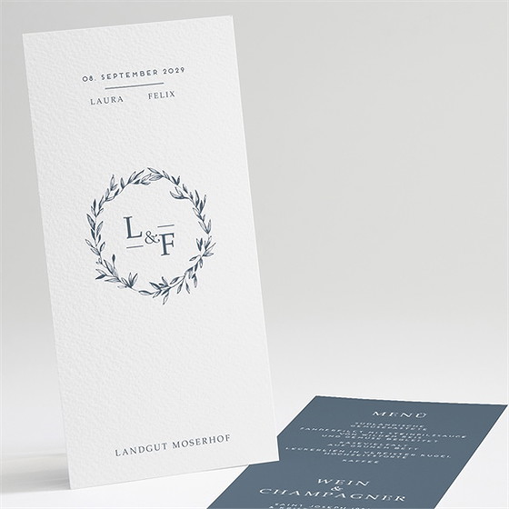 Menükarte Hochzeit Goldkranz