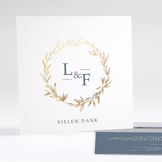 Dankeskarte Hochzeit Goldkranz