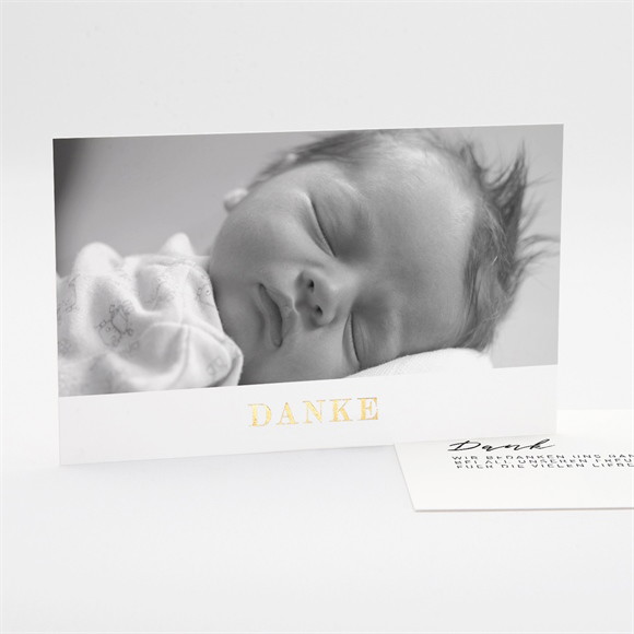 Dankeskarte Geburt Eleganter Stern - Gold ref.N17116