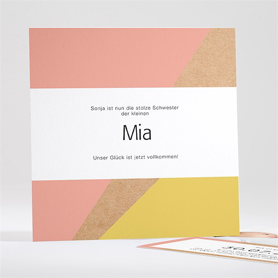 Geburtskarte Pastellfarben Und Kraftpapier