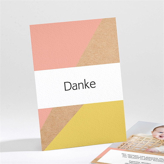 Dankeskarte Geburt Pastellfarben Und Kraftpapier
