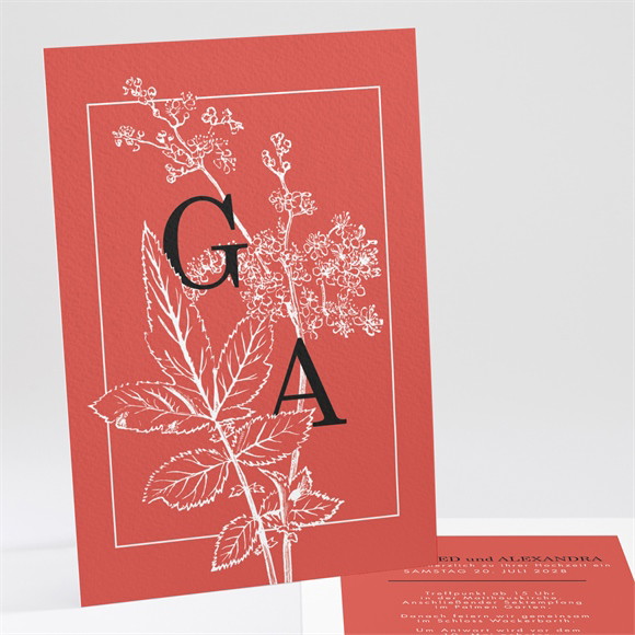 Hochzeitseinladung Rote Gravur ref.N241161