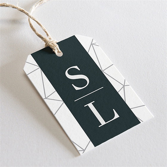 Geschenkanhänger Hochzeit geometrie