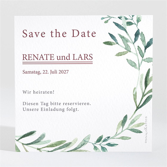 Save The Date Karte Schlichte Natur