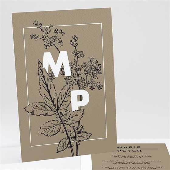 Hochzeitseinladung Wilde Initialen