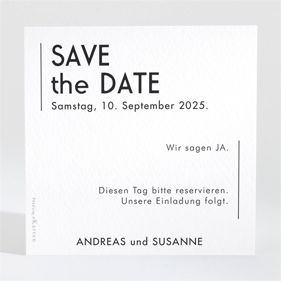 Save the Date "Minimalismus"