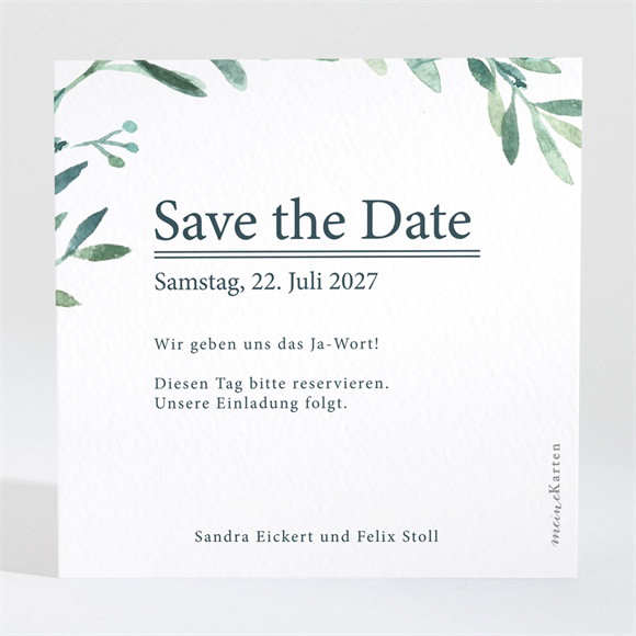 Save the Date Karte Blätterkranz ref.N3001566