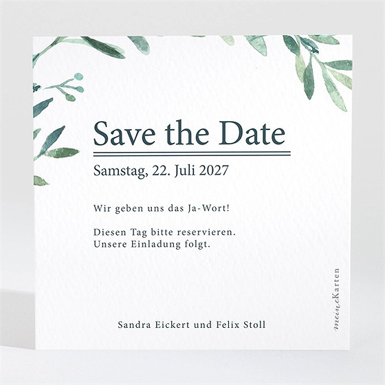 Save The Date Karte Blätterkranz