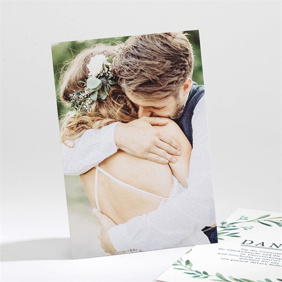 Dankeskarte Hochzeit Blätterkranz ref.N211226