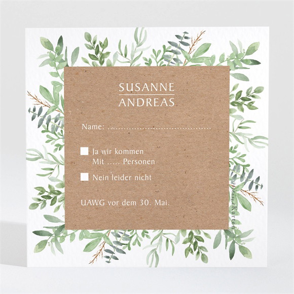 Antwortkarte Hochzeit "Frühlingsgrün"