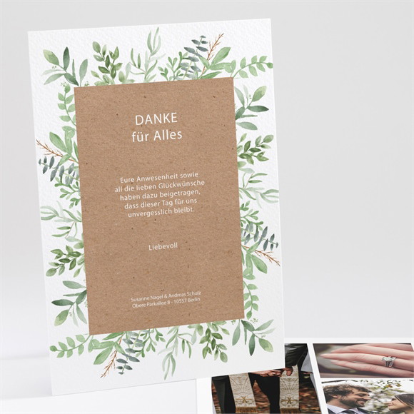 Danksagungskarte Hochzeit "Frühlingsgrün"