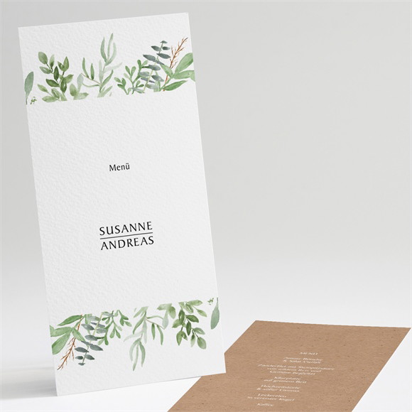 Menükarte Hochzeit "Frühlingsgrün"