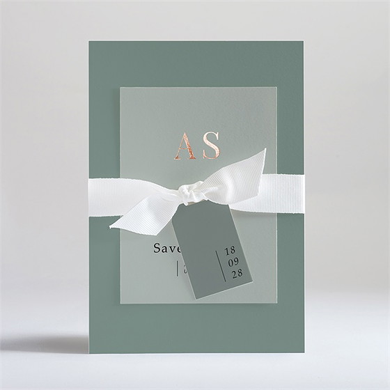 Hochzeitseinladung lorbeergrün