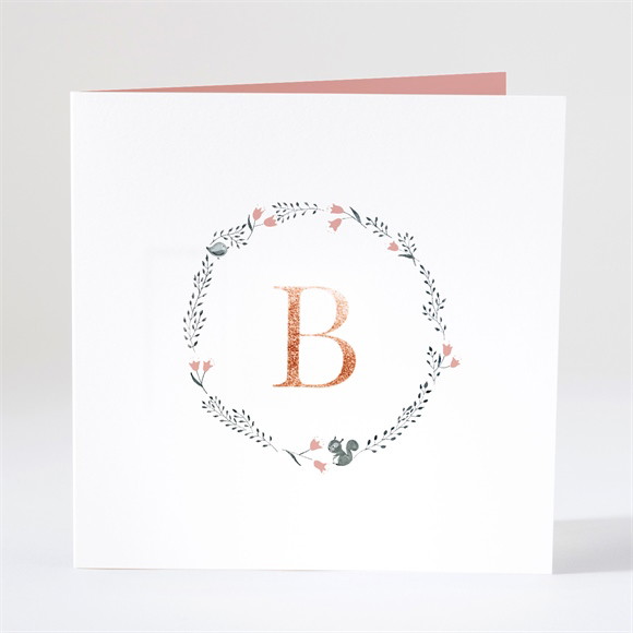 Geburtskarte Initial in Kupfer ref.N46105