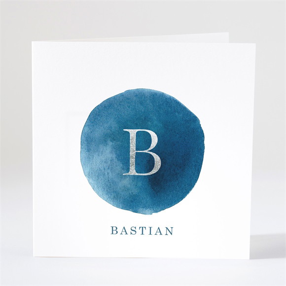 Geburtskarte Silber und Aquarell ref.N46108