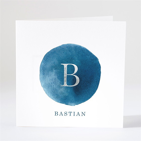 Geburtskarte Silber Und Aquarell