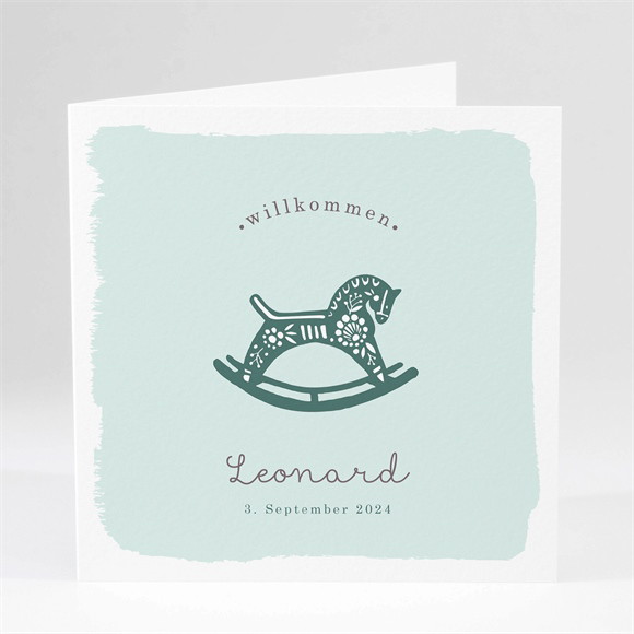 Geburtskarte Schaukelpferd Junge ref.N46113