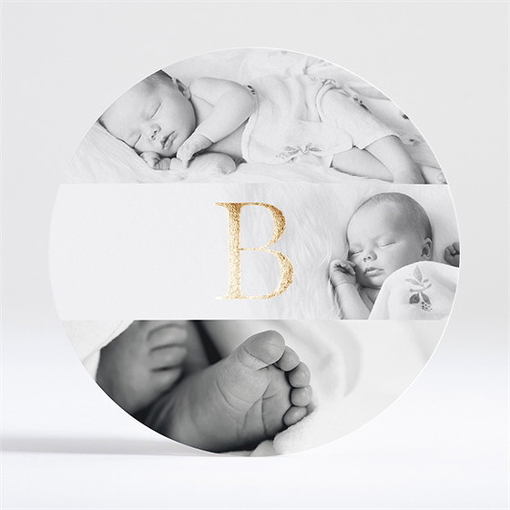 Geburtskarte Rundes Initial