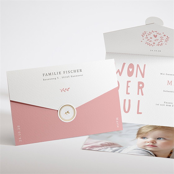 Geburtskarte wonderful girl