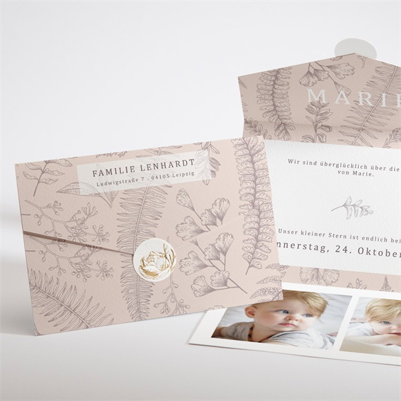 Geburtskarte Pocketfold Gravur ref.N97117