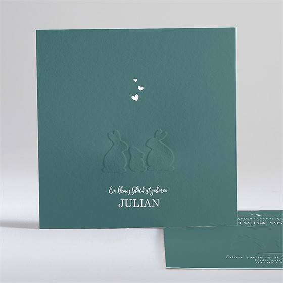 Geburtskarte Hasenfamilie