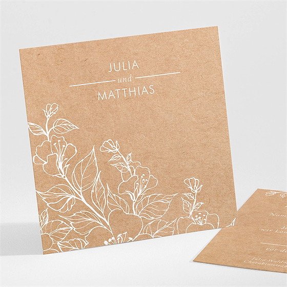 Antwortkarte Hochzeit elegante gravur