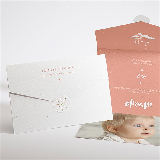 Geburtskarte All-In One Karte Mädchen