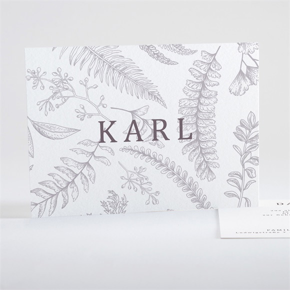 Dankeskarte Geburt Pocketfold Perlgrau ref.N15110