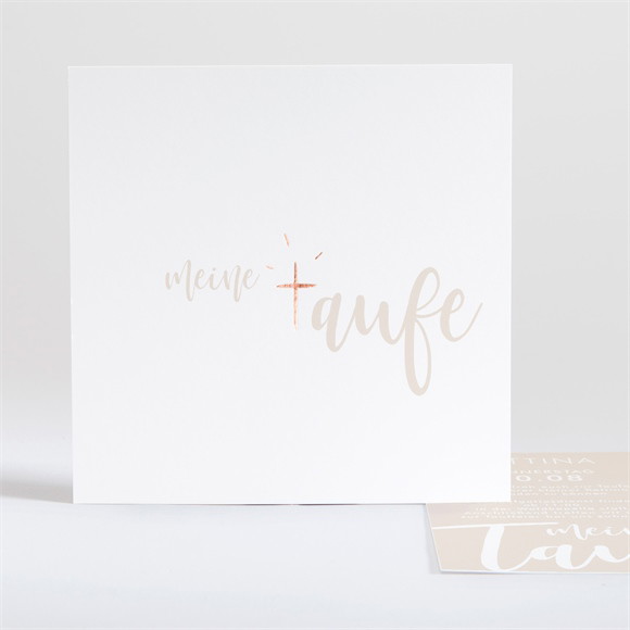 Einladung Taufe Kupfer Schrift ref.N35145