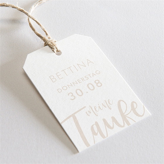 Geschenkanhänger Taufe Kupfer Schrift