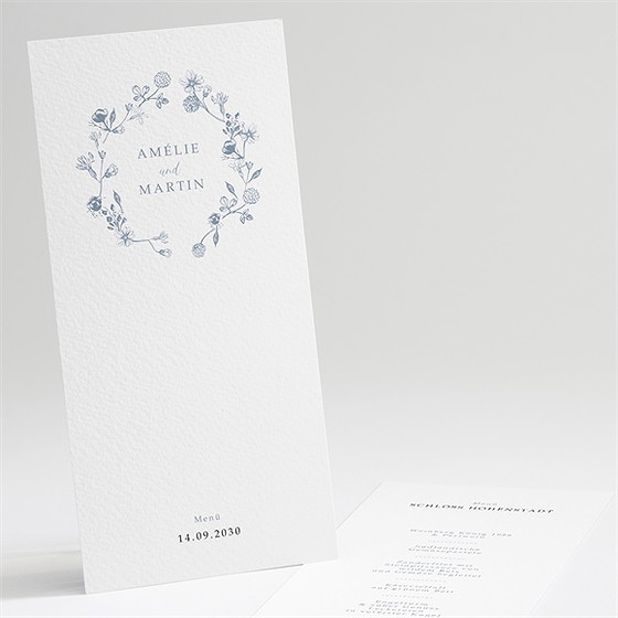 Menükarte Hochzeit Blumengesteck