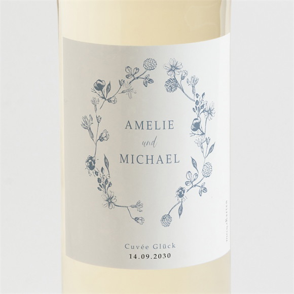 Flaschenetikett Hochzeit Blumengesteck ref.N3001588