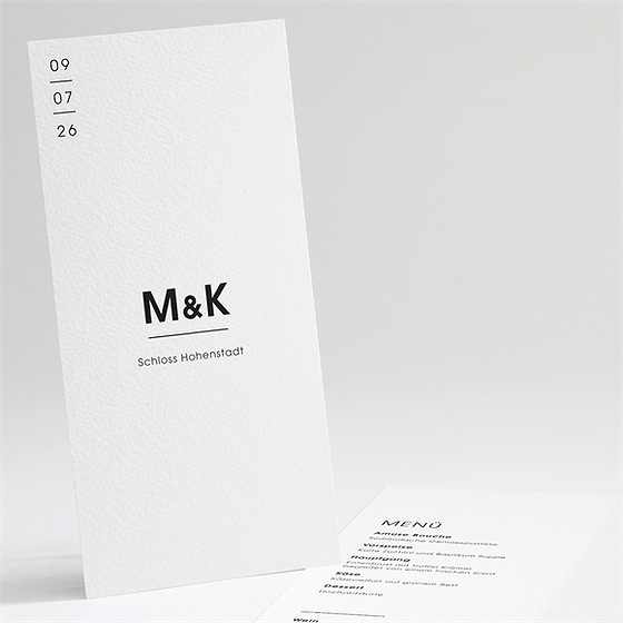 Menükarte Hochzeit Pures Design