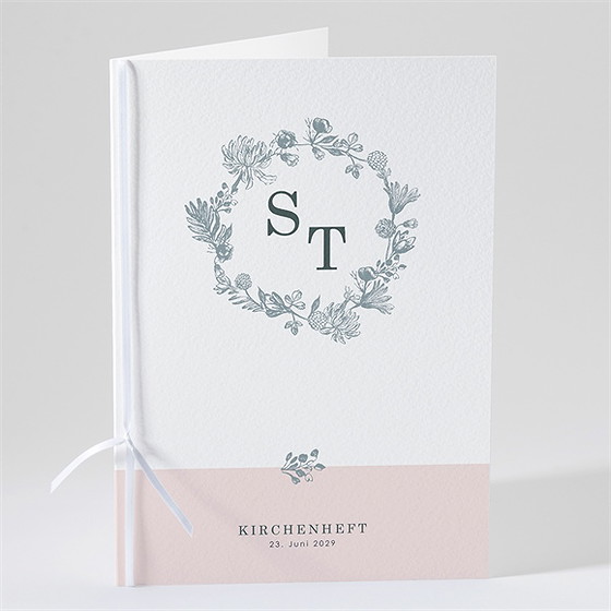 Kirchenheft Hochzeit blumenkranz