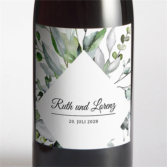 Flaschenetikett Hochzeit Explosion