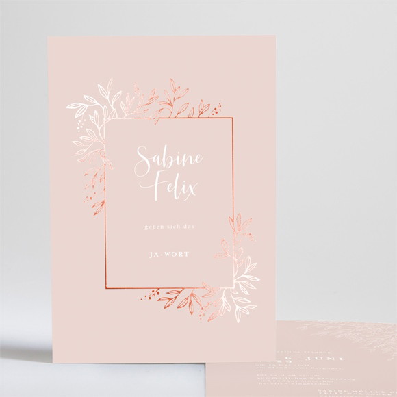 Hochzeitseinladung Zartrosa und Kupfer ref.N241199